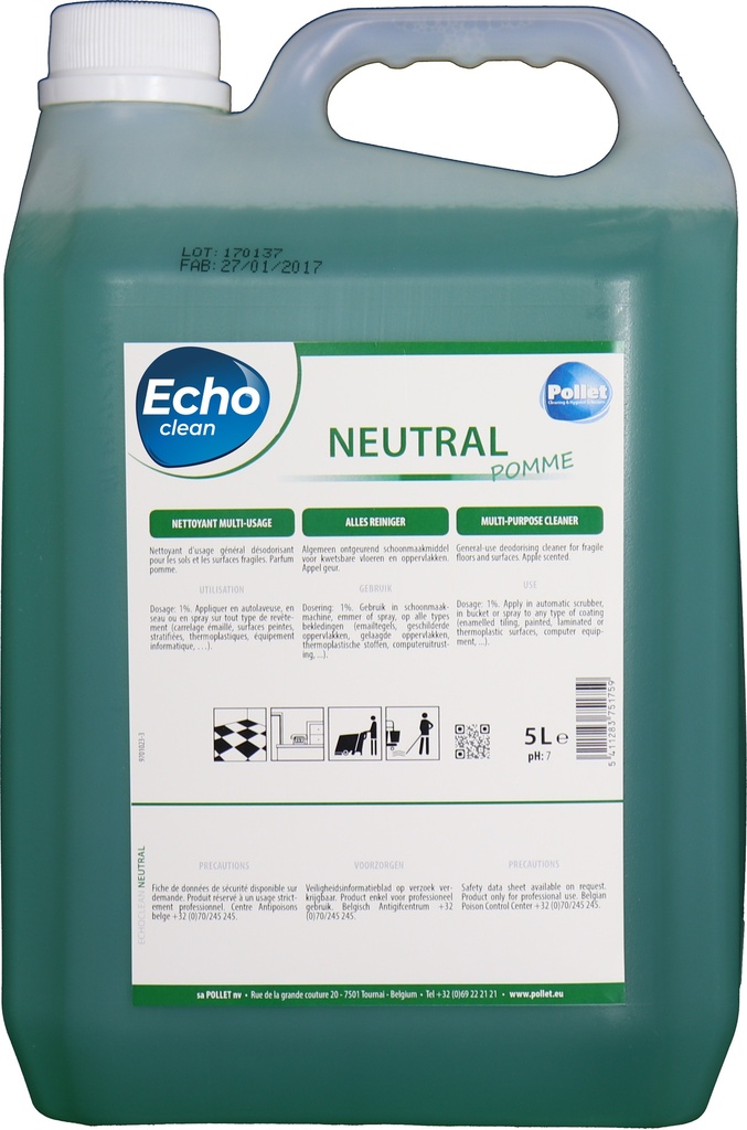 ECHOCLEAN Neutral Pomme en 5L   -PH 7