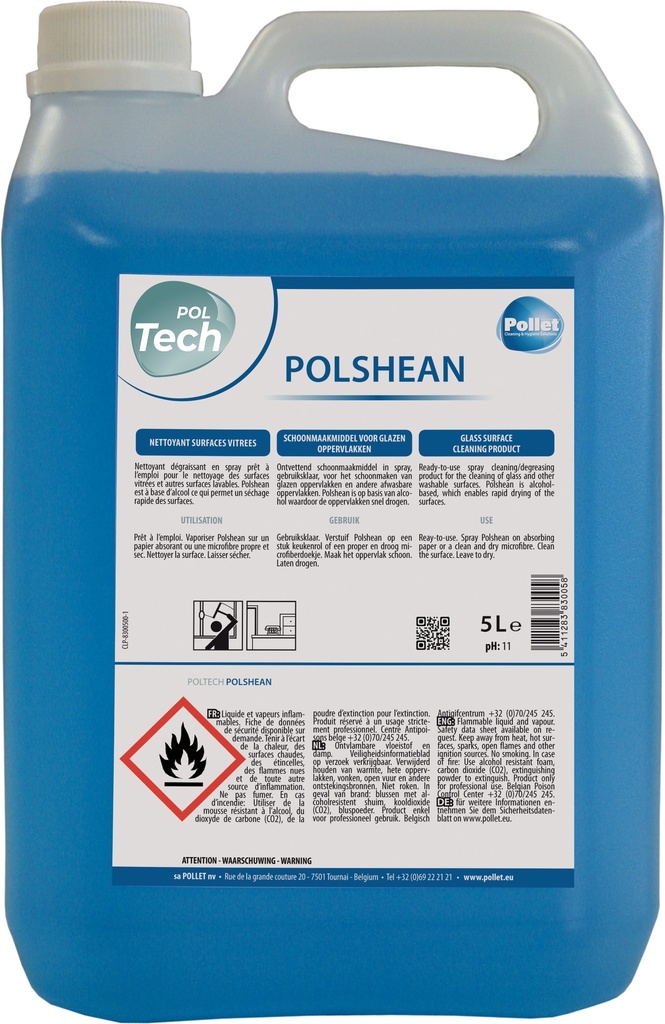 POLTECH Polshean en 5L- Produit Vitre -Pollet