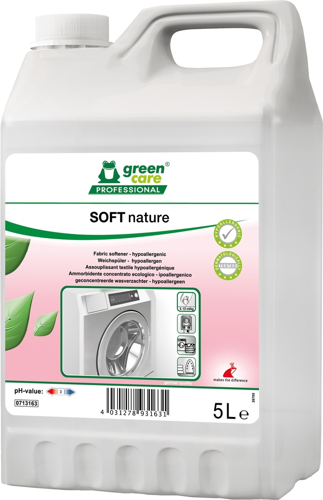 Soft Nature 5L  -Adoucissant linge hypo allergénique