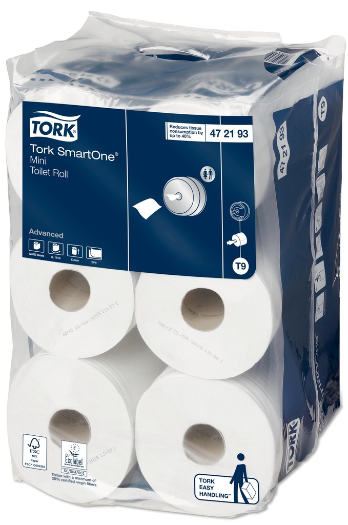 Tork SmartOne Mini Toilet Roll 2 plis x12Rlx112M- T9