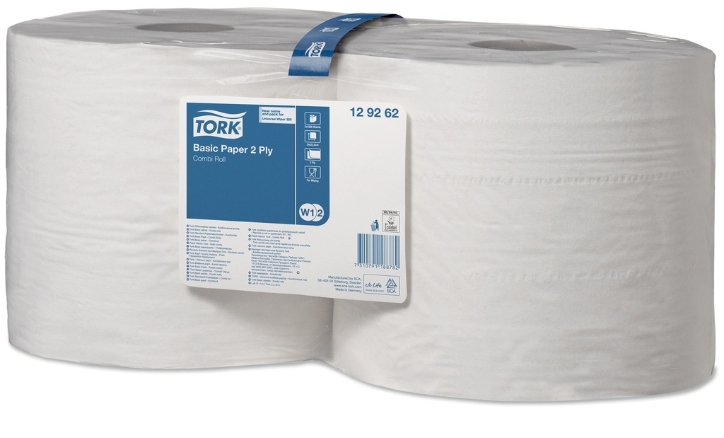 Tork Basic Combi Roll 340M 2plis blanc x2rlx /W1/W2