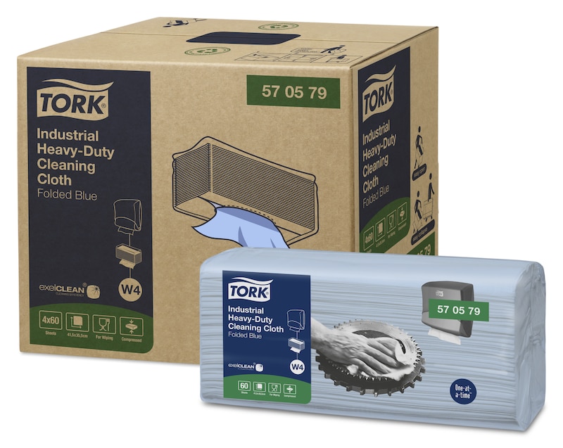 Tork Industrial Heavy Duty Cloth Folded Blue 5x65coup