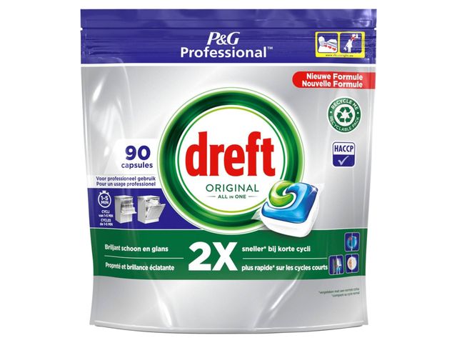 Dreft  tablette All In one Regular original 3x90CT Liquide bleu - Prix Carton