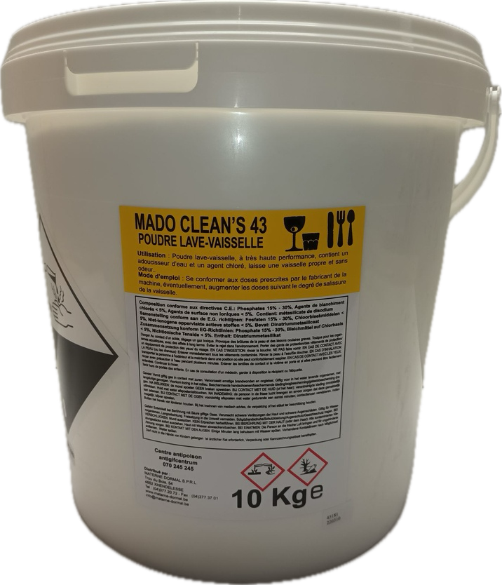 Mado 43 en 10Kg - Poudre lave-vaisselle