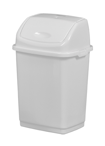 Poubelle couvercle basculant plastique 5L -blanche-