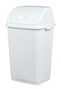 Poubelle couvercle basculant plastique blanc 50L-CLAP -Rossignol-