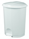 Poubelle à pédale plastique blanc ronde 50L -PRIMA-