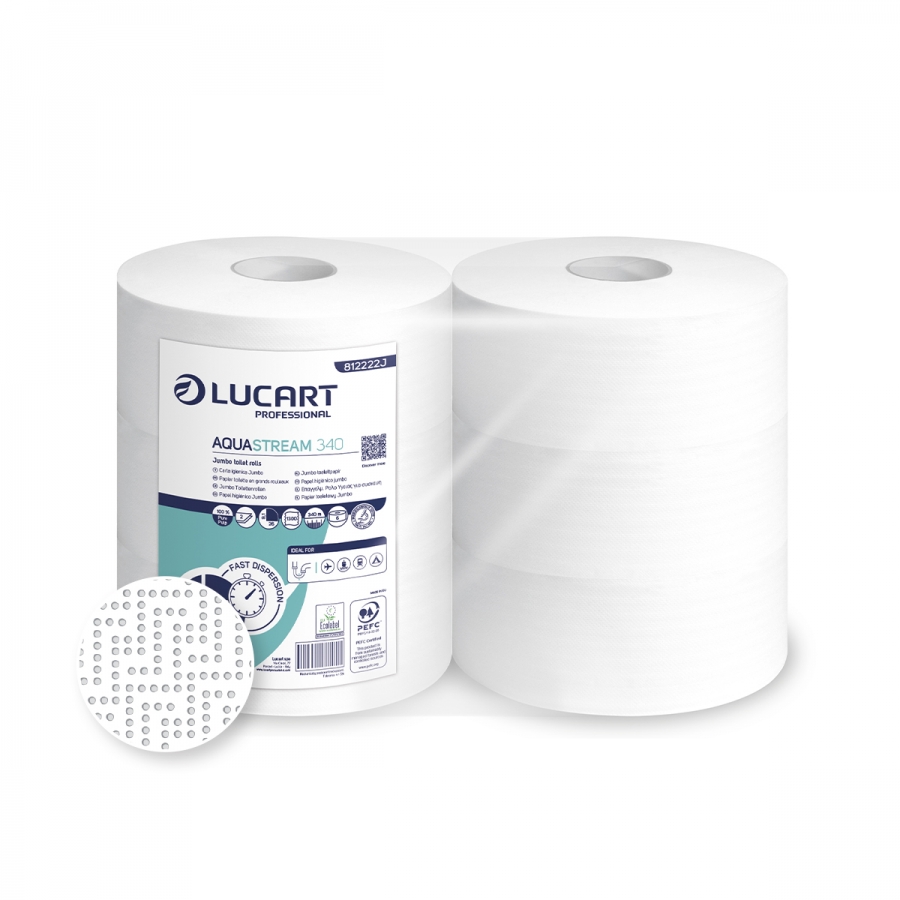 Papier Toilette Jumbo Aquastream 340M x6Rlx Lucart