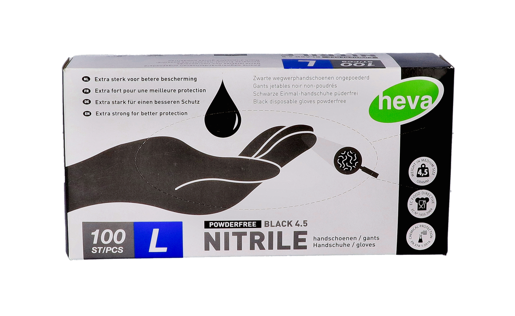 Gant Nitrile NOIR 4,5g Non poudré x100pces