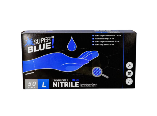 Gant Nitrile SuperBlue 12g non-poudré - Bte x50 pièces