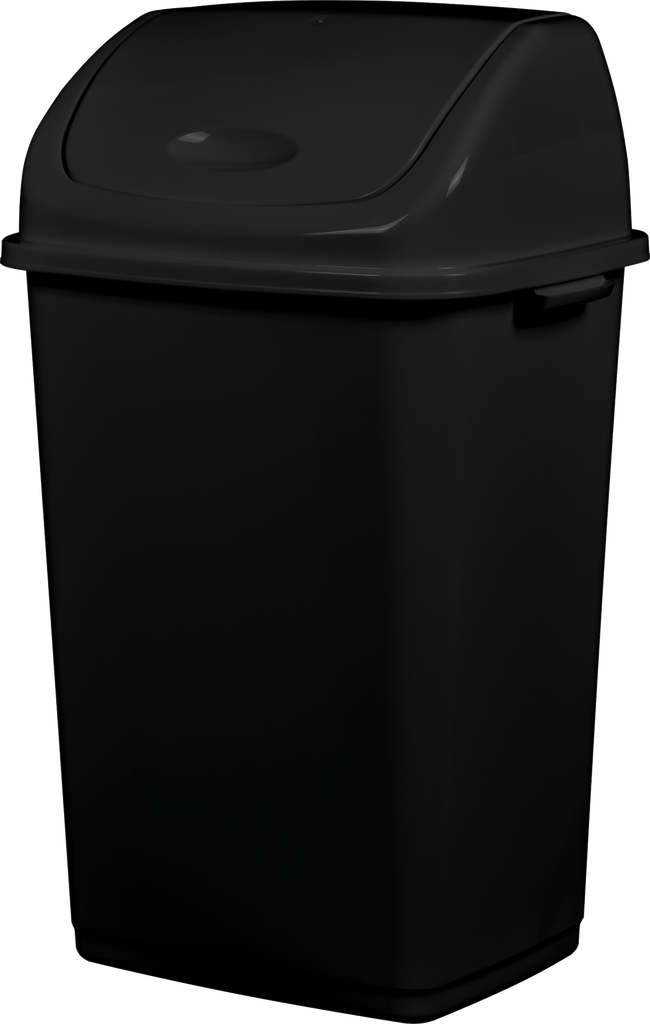 Poubelle plastique recyclé à couvercle basculant 50L - NOIR