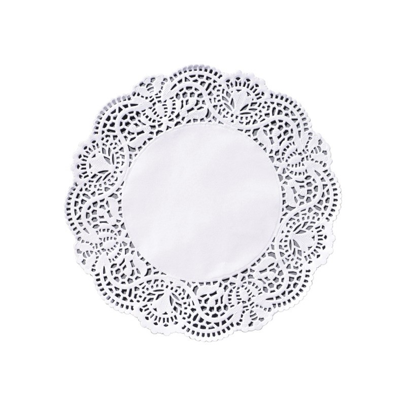 Dentelle ronde blanche 10cm - x250 pièces