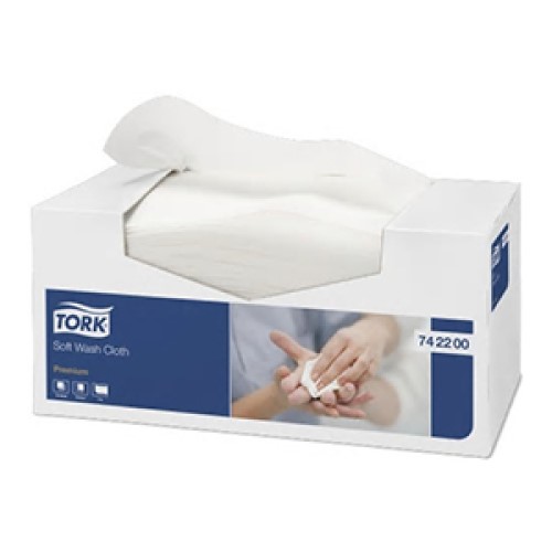 Tork Soft Wash Cloth 1 pli XL Blanc 30x32cm - Cart. de 8x135 pièces