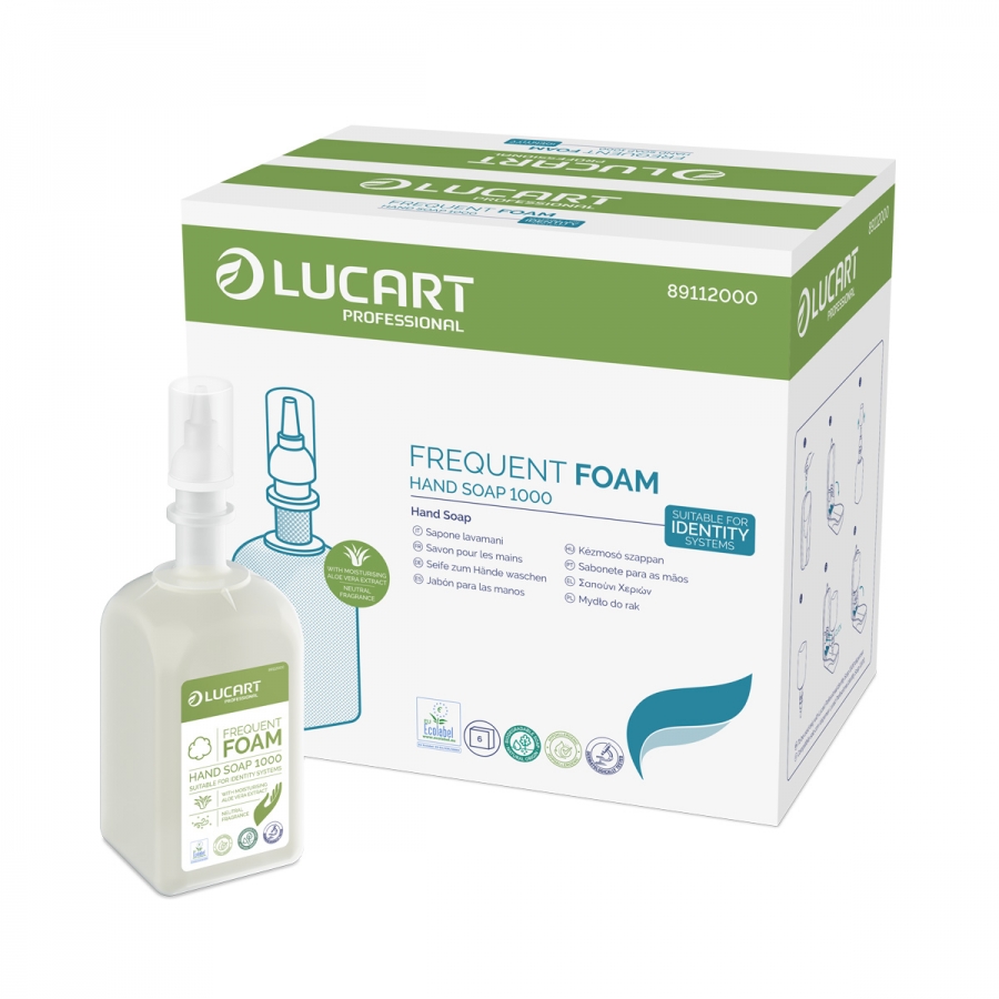 Frequent Foam Hand Soap 1000 Lucart réf 89112000 prix par carton de 6x1L