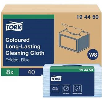 Tork Long Lasting Chiffon de Nett. Plié Blue W8 - Cart.8x40 pièces