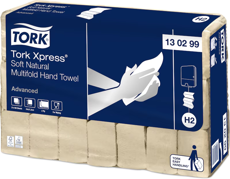 Tork Xpress® Essuie-mains Multifold Doux Naturel H2 Advanced - Cart. 3780 pièces