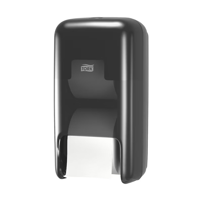 Tork OptiServe® Distributeur pour papier toilette sans mandrin 2 rouleaux vertical noir T7