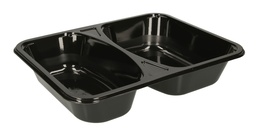 [2559] [SP02197 - NEO CPET2] Barquette 2 Compartiments Noir Cpet 227x178x43 -x416pces