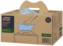 [50056] [53 02 76] Tork Heavy Duty Cloth Blue Cleaning Box x120pces