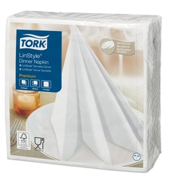 [506671] [47 87 11] Serviette de Table Tork Linstyle 39x39 Blanche pliage1/4 -x600pces