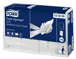 [5082] [12 03 98] Tork Xpress® Essuie-mains Multifold Doux 2 plis Blanc H2 Advanced x3.780pc