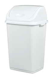 [5963] [91164 - CLAP] Poubelle couvercle basculant plastique blanc 50L-CLAP -Rossignol-