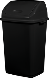 [91124] [91124 - CLAP GREEN] Poubelle plastique recyclé à couvercle basculant 50L - NOIR